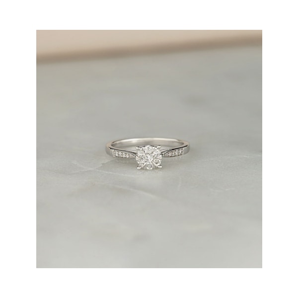 Lab Diamond Engagement Ring With Shoulders 0.25ct H/Si in 925 Silver - Image 5